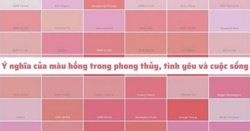 Các sắc thái của các loại màu hồng