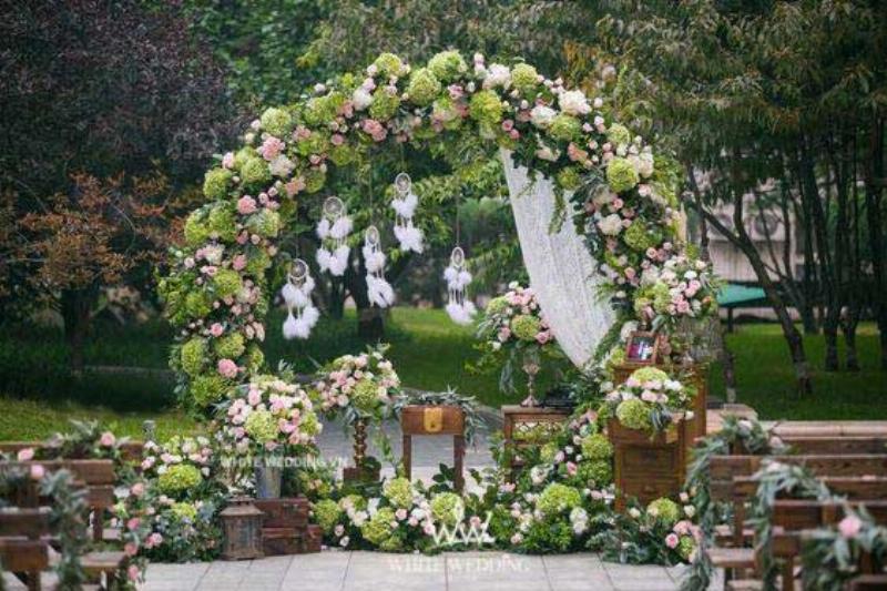 Backdrop Đám Cưới Màu Sắc Pastel Nhẹ Nhàng
